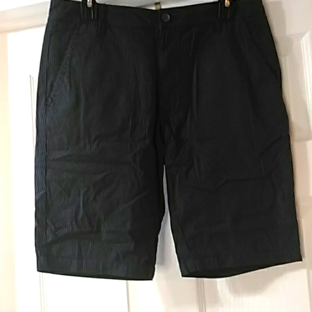 Adam Levine mens shorts 9 1/2" inseam, blue & gray, 100% cotton. (C)